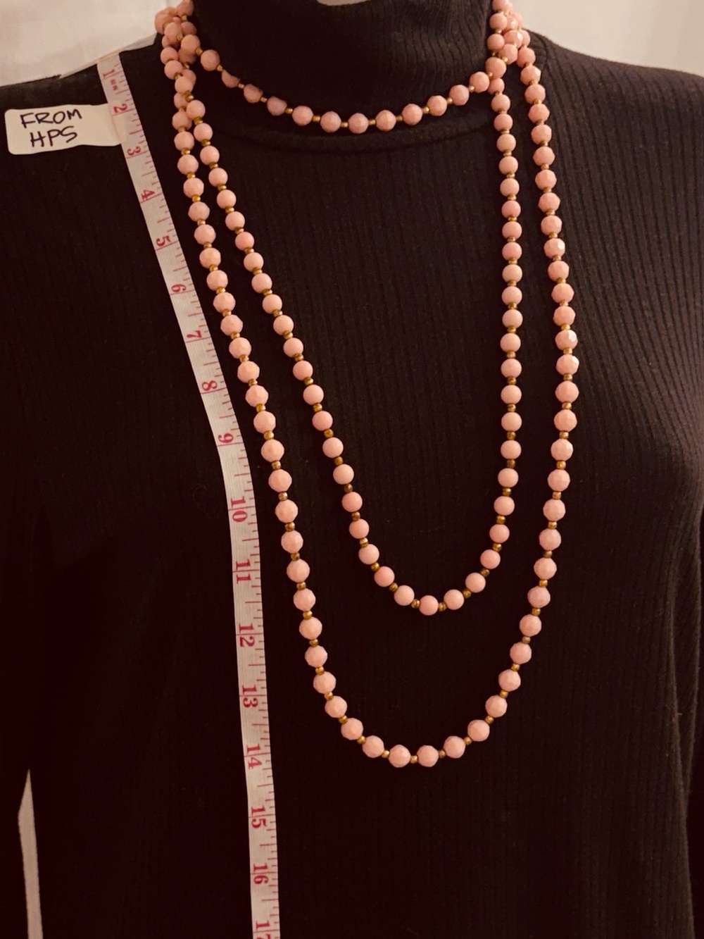 Vintage Pink Beaded Necklaces Set of 2 Long Layering Gold Tone - Picture 7 of 8